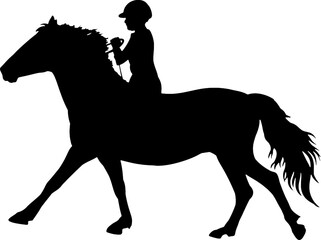 Horse running silhouette