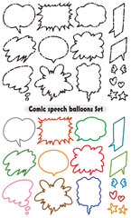 シンプルな手描き吹き出しセット