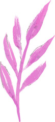 isolated pink watercolor leaves illustration