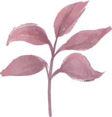 isolated brown watercolor leaves illustration