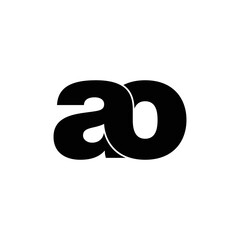 Letter AO simple logo design vector