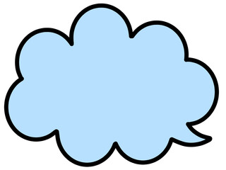 雲の形のもくもく吹き出しイラスト素材