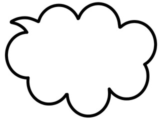 雲の形のもくもく吹き出しイラスト素材