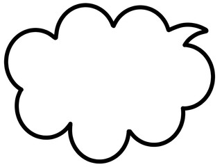 雲の形のもくもく吹き出しイラスト素材