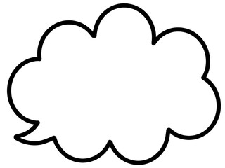 雲の形のもくもく吹き出しイラスト素材