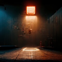 Illustration of scenes about futuristic technology. Made by AI.