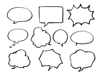 Comic balloon cartoon bubble written in brushes