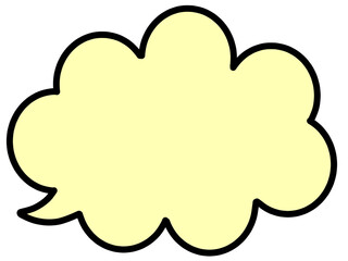 雲の形のもくもく吹き出しイラスト素材