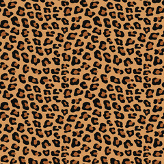 
Seamless leopard pattern vector trendy wild cat print.
