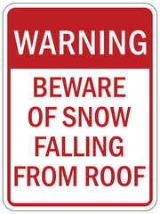 Fototapeta premium Falling ice and snow warning sign
