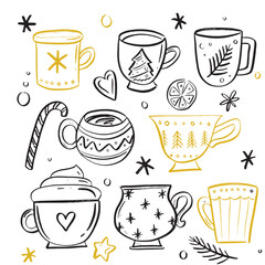 Hand draw christmas set . Vector illustration