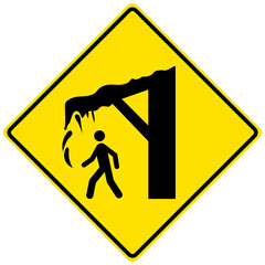 Falling ice and snow warning sign