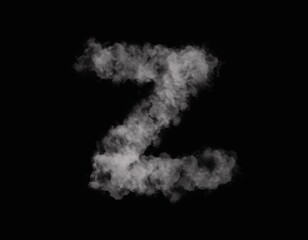 realistic smoke Z alphabet spreading on dark background