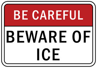 Falling ice and snow warning sign