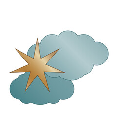 Star Celestial Vintage Gold Symbol Silhouette Magic Religion Decoration Winter Christmas New Year Greeting Gift Baby Sweet Dream PNG Icon 