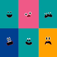 vector illustration of emotion. emotions emoticons spectrum of emotions. sadness, joy, surprise