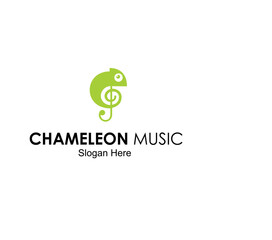 chameleon music logo design concept