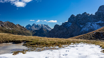 The Carnic Alps in a colorful autumn day
