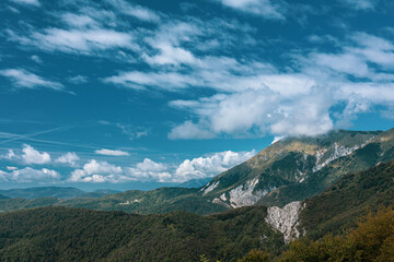 Obraz na płótnie Canvas With september the autumn is coming in the Julian Alps