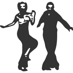 Lindy Hop Dance Vintage Illustration Vector