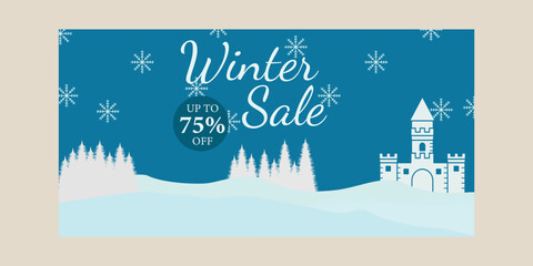 Winter minimalistic print poster collection design for advertising, banners, leaflets