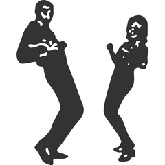 Lindy Hop Dance Vintage Illustration Vector