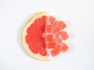 Fruity marmalade jelly candies isolated on white