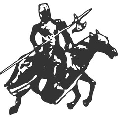 Medieval Knigt Vintage Illustration Vector