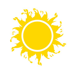 yellow sun  - vector illustration  