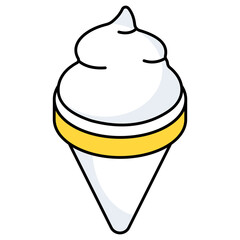 Ice cream cone icon, editable vector