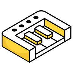       Trendy vector design of piano, musical keyboard 