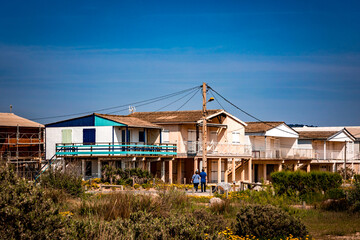 Obraz premium La plage des chalets à Gruissan