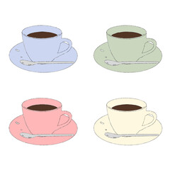 set of cups of coffee