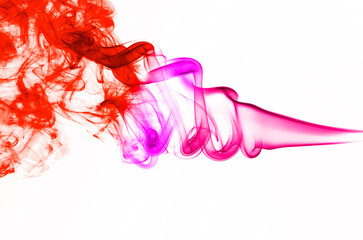 colorful smoke on white background
