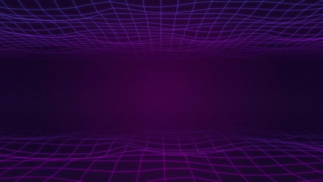 Retro futuristic synthwave grid background. Perfectly looped opener animation.