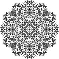 Anti-stress coloring book page for adults.Oriental mystical pattern.Yoga mandala.