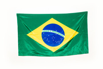 Brazil national flag isolated white background