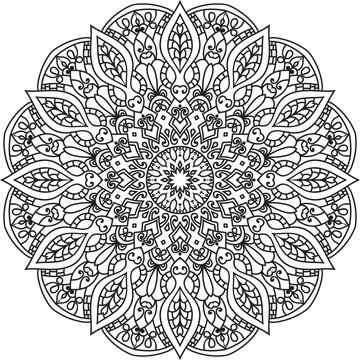 Adult coloring page Mandala. Template for coloring book page
