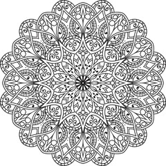 Adult coloring page Mandala. Template for coloring book page
