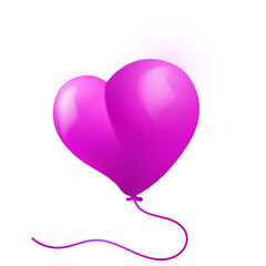 Vector of realistic isolated pink love balloons for template and invitation decoration on the transparent png background. Concept of birthday and anniversary celebration.