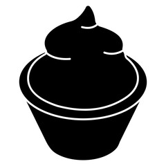 Ice cream cup icon, editable vector