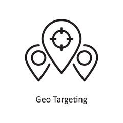 Geo Targeting Vector Outline Icon Design illustration. Business and Finance Symbol on White background EPS 10 File