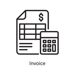 Invoice  Vector Outline Icon Design illustration. Business and Finance Symbol on White background EPS 10 File