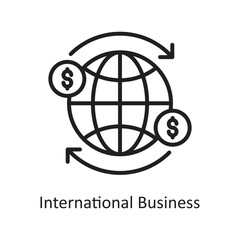 International Business Vector Outline Icon Design illustration. Business and Finance Symbol on White background EPS 10 File