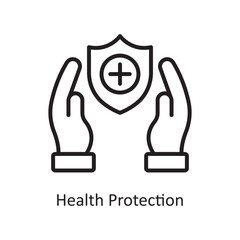 Health Protection Vector Outline Icon Design illustration. Business and Finance Symbol on White background EPS 10 File