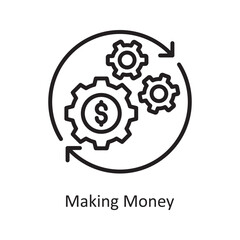 Making Money Vector Outline Icon Design illustration. Business and Finance Symbol on White background EPS 10 File