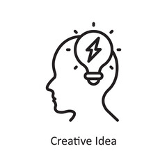 Creative Idea Vector Outline Icon Design illustration. Business and Finance Symbol on White background EPS 10 File