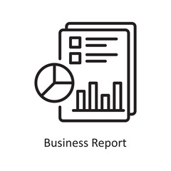 Business Report  Vector Outline Icon Design illustration. Business and Finance Symbol on White background EPS 10 File
