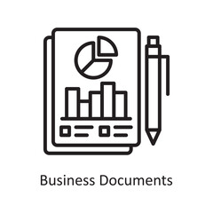 Business Documents Vector Outline Icon Design illustration. Business and Finance Symbol on White background EPS 10 File