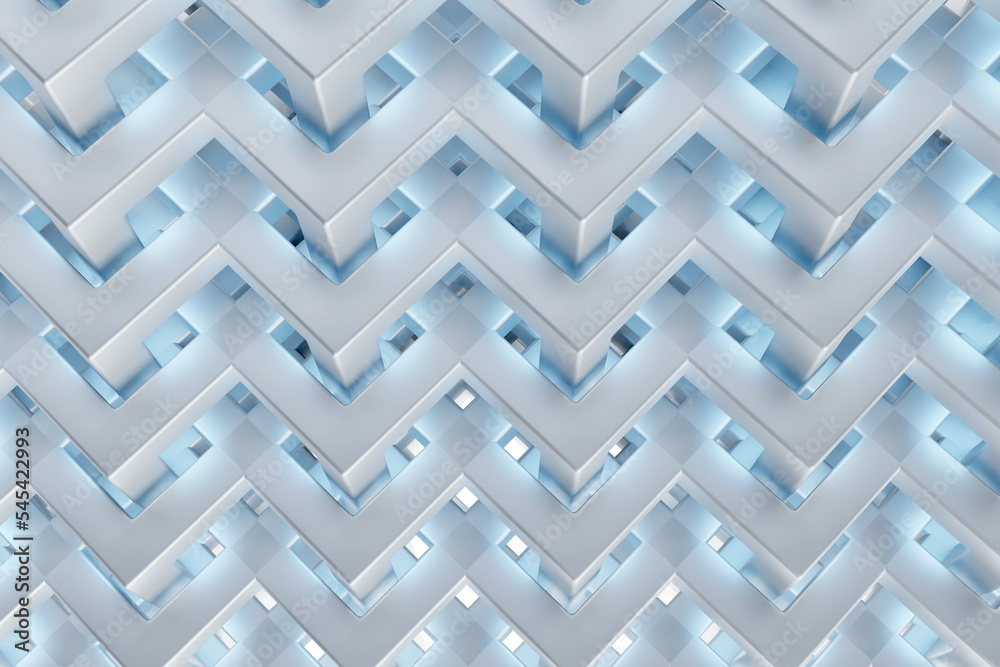 Poster white grid. architectural abstract concept. architectural background. white volumetric lattice is in